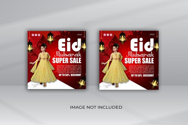 PSD eid sale social media en instagram post design