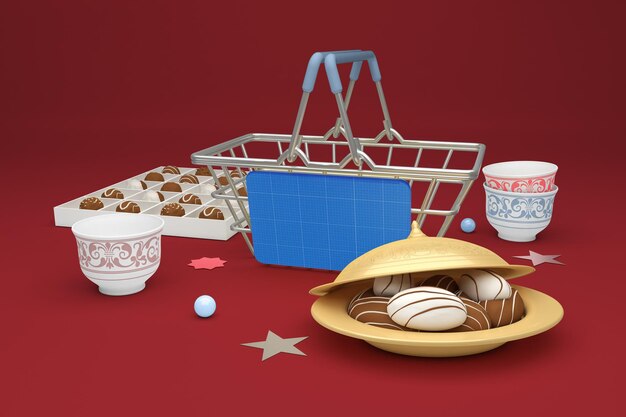 Eid Shopping Basket mockup