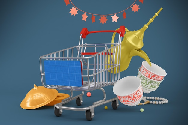 PSD eid shopping cart mockup