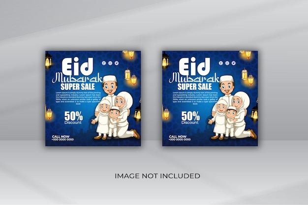 Eid special sale traditional islamic social media post design