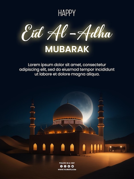 PSD saluto per l'eid ul adha a4 flyer file psd