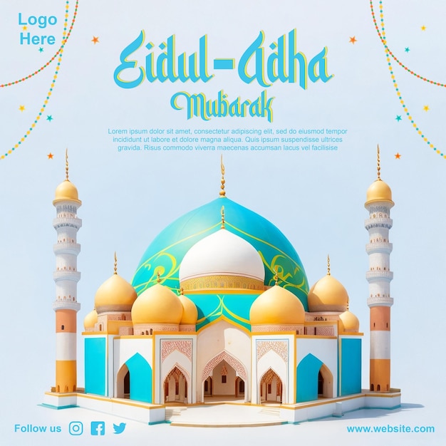 PSD eid ul adha social media post bakari eid poster