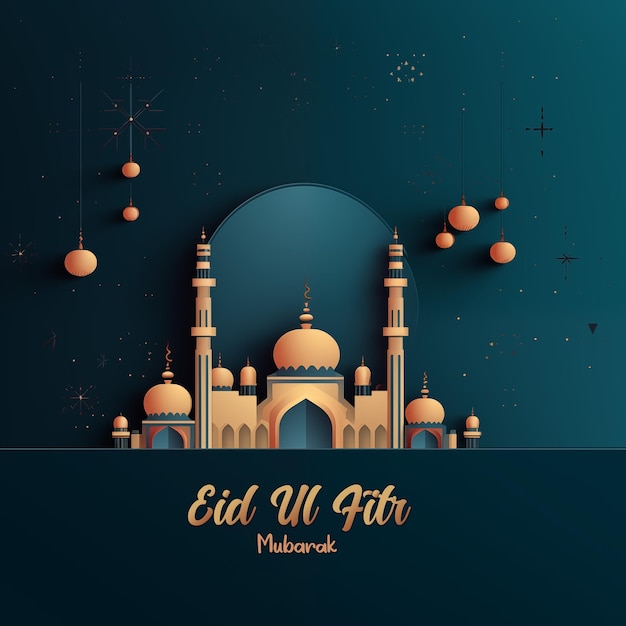 Eid Ul Fitr illustratie ontwerp sjabloon