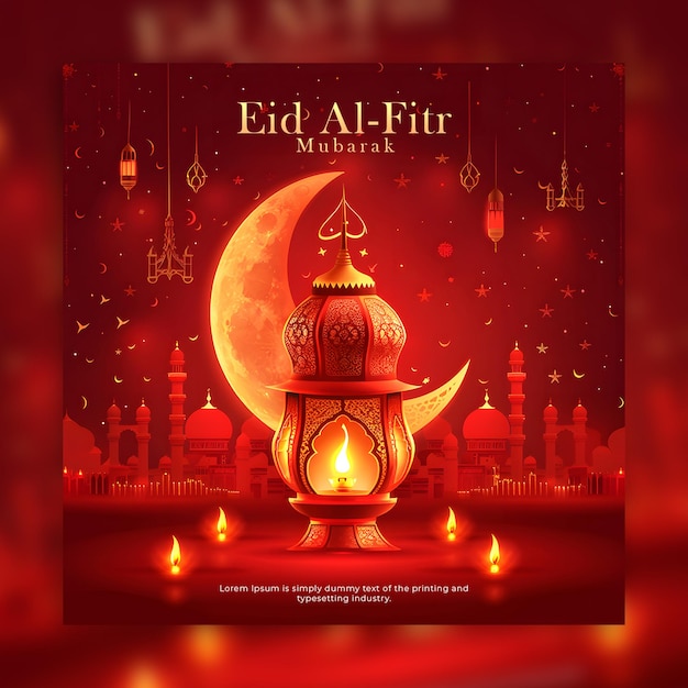 PSD eid ul fitr social media and ramadan kareem islamic festival social media post design