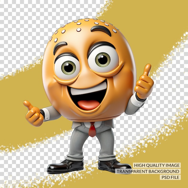 PSD eier personage afbeeldingen 3d png clipart transparante geïsoleerde achtergrond