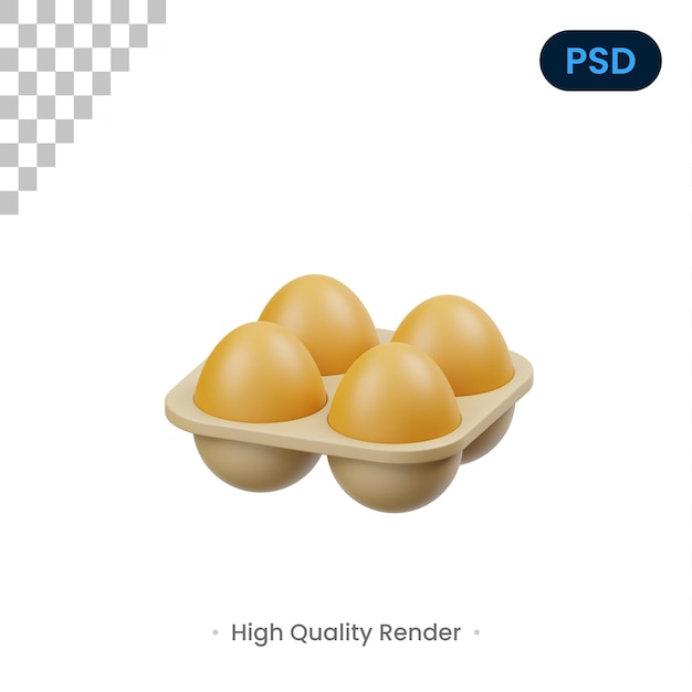 Eieren 3d-pictogram premium psd