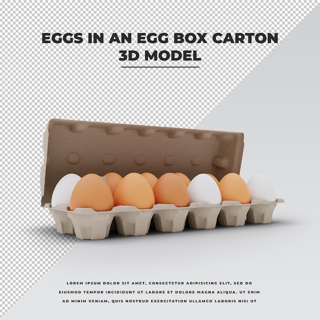 PSD eieren in een doos met eierdoos