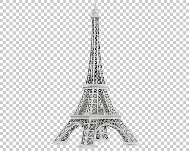 PSD torre eiffel isolata su sfondo trasparente 3d rendering illustrazione