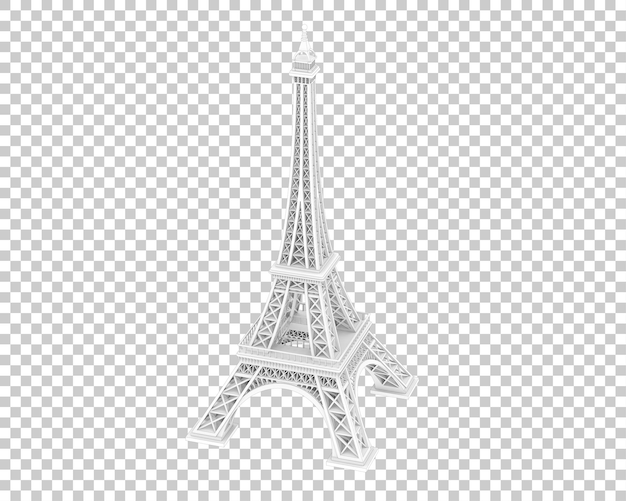 PSD torre eiffel isolata su sfondo trasparente 3d rendering illustrazione