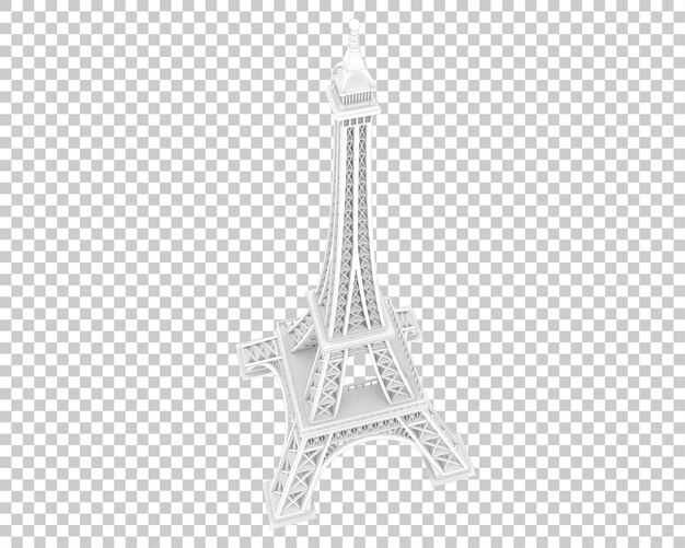 PSD torre eiffel isolata su sfondo trasparente 3d rendering illustrazione