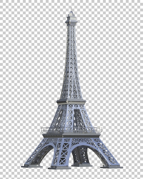 Eiffel tower on transparent background 3d rendering illustration