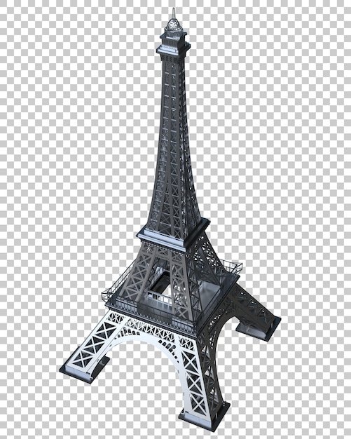 Eiffel tower on transparent background 3d rendering illustration