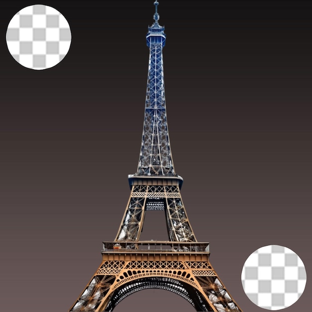 PSD eiffel tower on transparent background