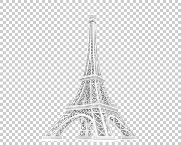 Eiffeltoren geïsoleerd op transparante achtergrond 3D rendering illustratie
