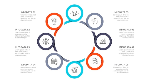 Eight circles for infographic for presentations slide business concept with 8 options