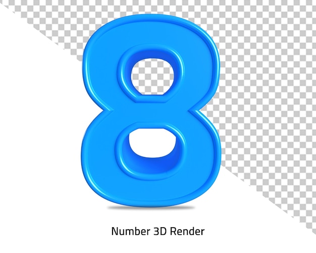 8號標誌圖像 3D 渲染功能