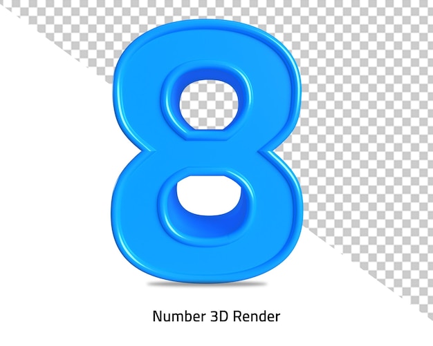 8개의 숫자 8 로고 아이콘 3d 렌더링