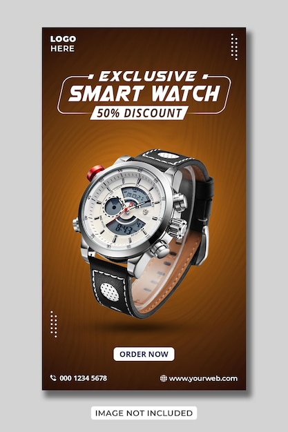 Ekskluzywny Szablon Historii Na Facebooku I Instagramie W Mediach Społecznościowych Marki Smart Watch