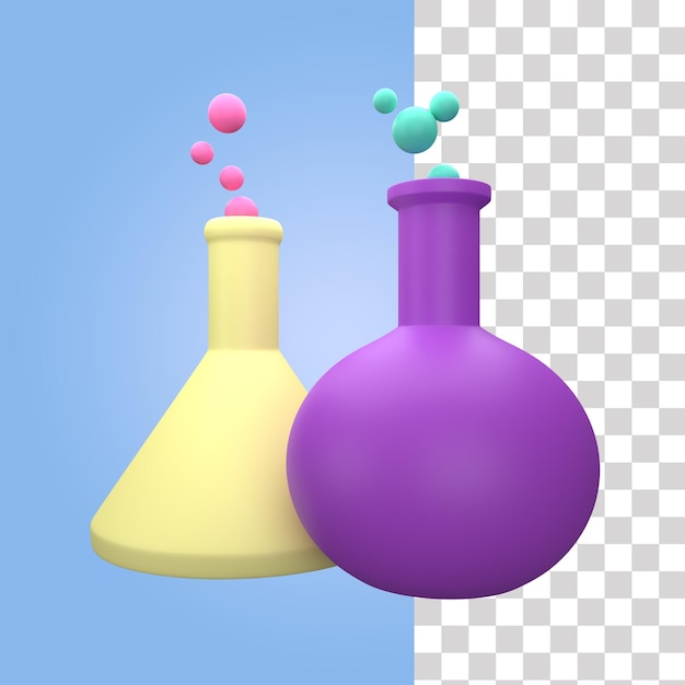 Eksperyment chemiczny 3D ikona
