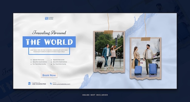 Eksploruj świat Baner Na Okładkę W Mediach Społecznościowych I Szablon Travels Web Banner