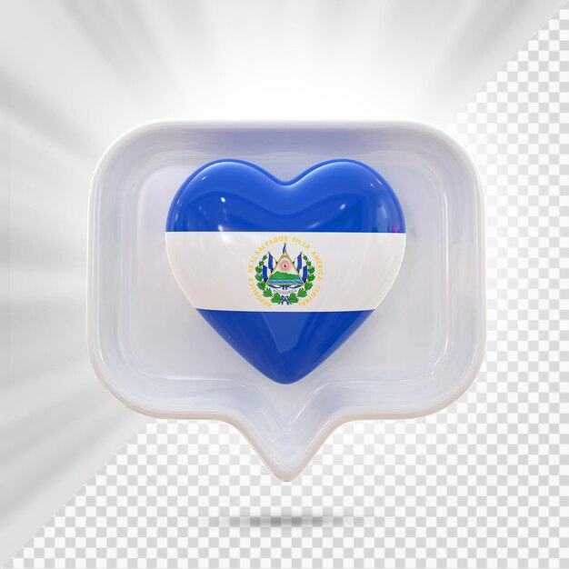 PSD el salvador vlag hart 3d renderen