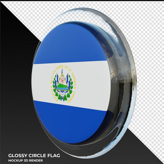 PSD el salvador0002 realistische 3d getextureerde glanzende cirkelvlag