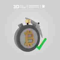 PSD elapsed time mining 3d illustration rendering 3d icon colored isolated