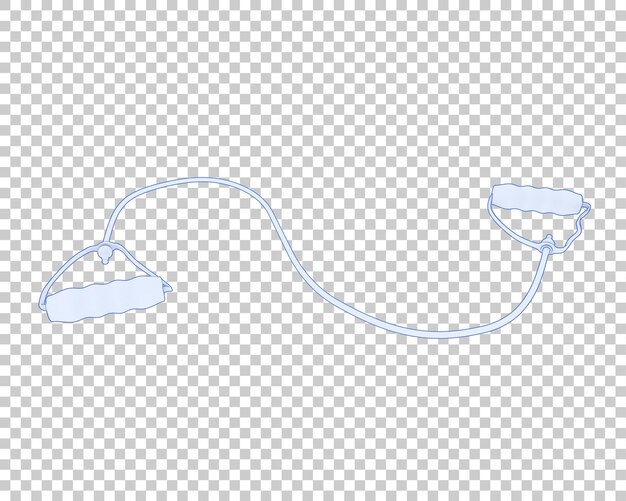 투명 한 배경 3d 렌더링 그림에 탄성 밧줄