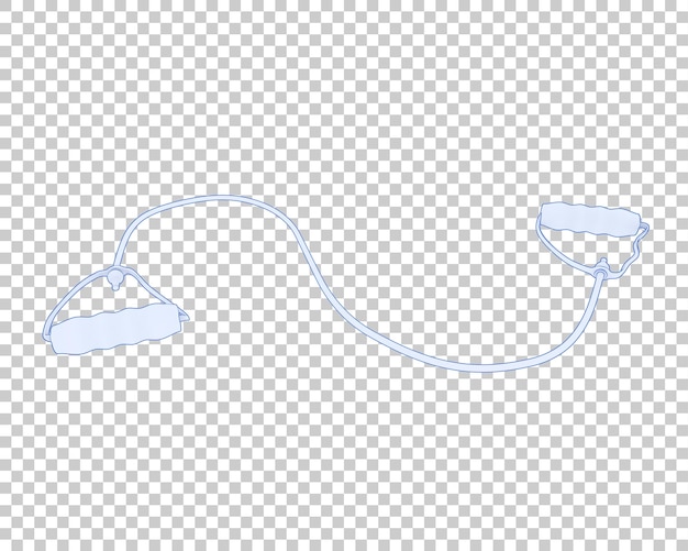 PSD elastic rope on transparent background 3d rendering illustration