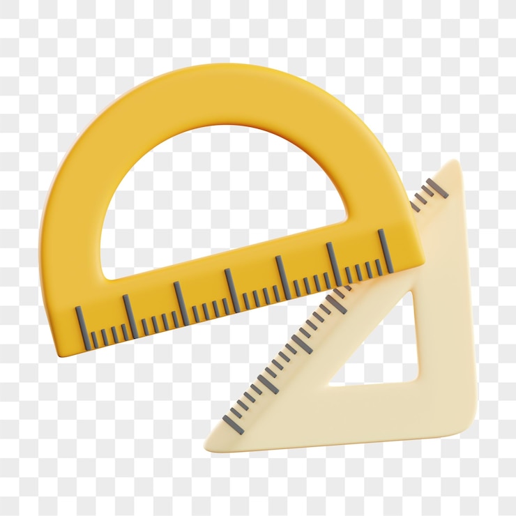 PSD elbow ruler 3d illustration