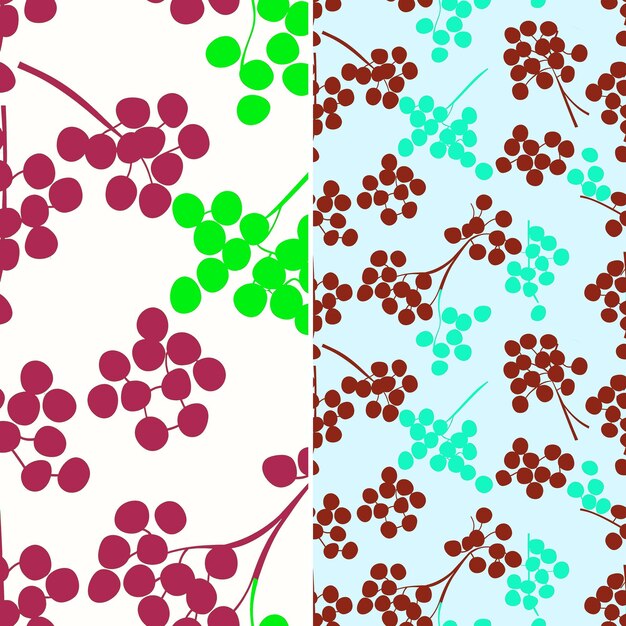 Elderberry Z Okrągłymi Gromadkami Jagod I Minimalistycznym Projektem Tropical Fruit Pattern Vector Design