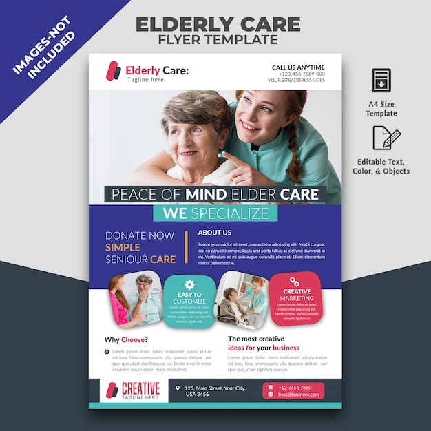 Elderly care flyer template