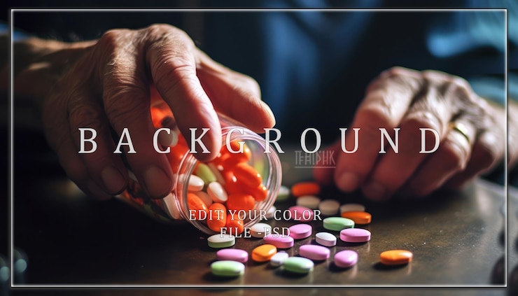 PSD elderly hand pouring pills from a bottle