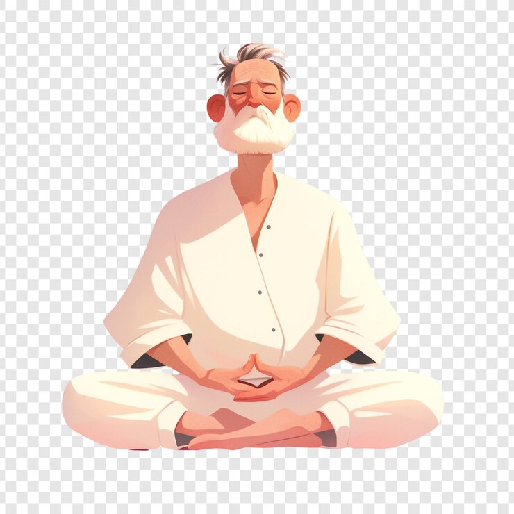 PSD elderly man meditating