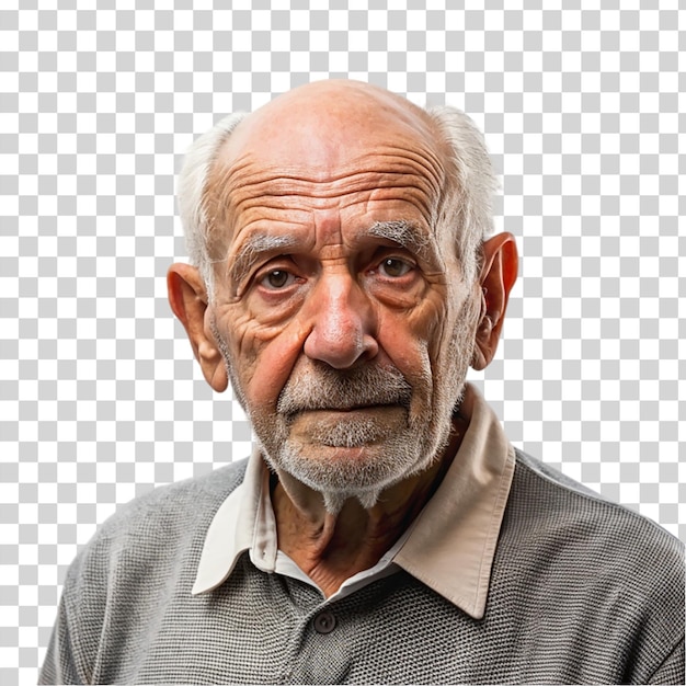 PSD an elderly man radiating joy with a warm smile on his face isolated on transparent background
