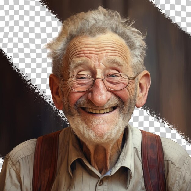PSD elderly man with a smile