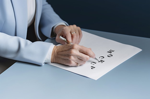 elderly person working mockup