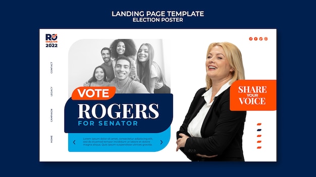 PSD election landing page design template