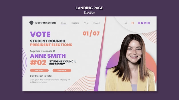 PSD election landing page design template