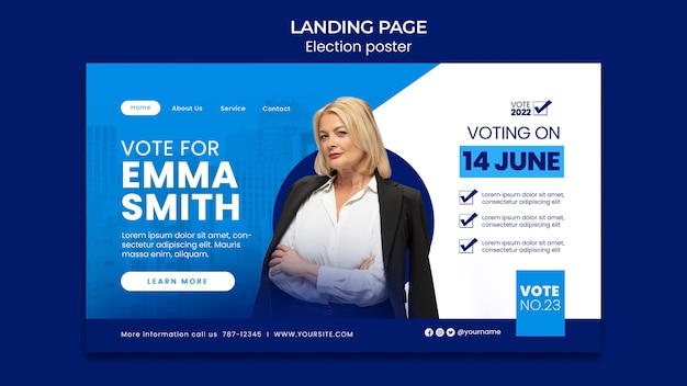 Election and politics landing page template