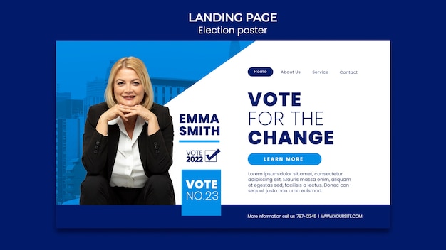 Election and politics landing page template