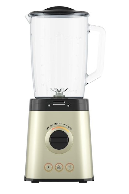 PSD electric blender front view 3d rendering isolated on transparent background