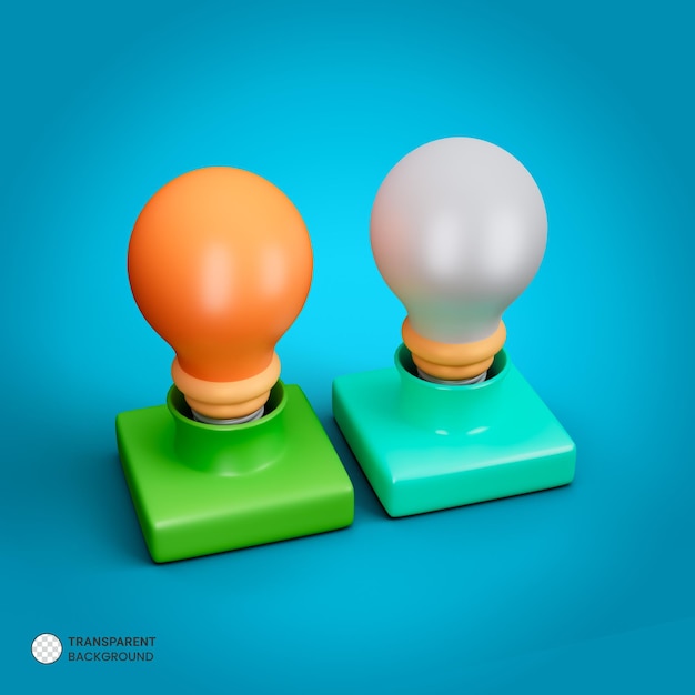 Electric bulb idea icon isolated 3d render illustration