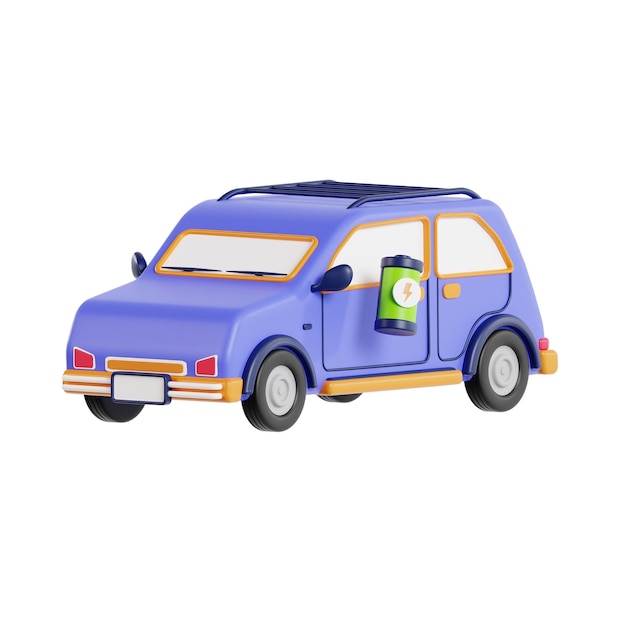 PSD electric car 3d icon 3d electric car charging green energy clean energy