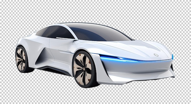 PSD electric car concept isolated on transparent background