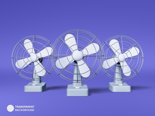 PSD electric desk fan icon isolated 3d render illustration