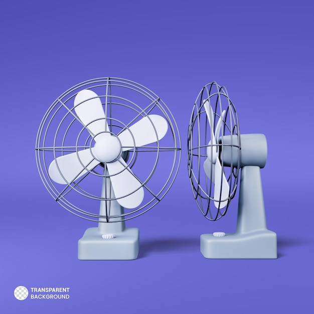 Electric desk fan icon isolated 3d render illustration