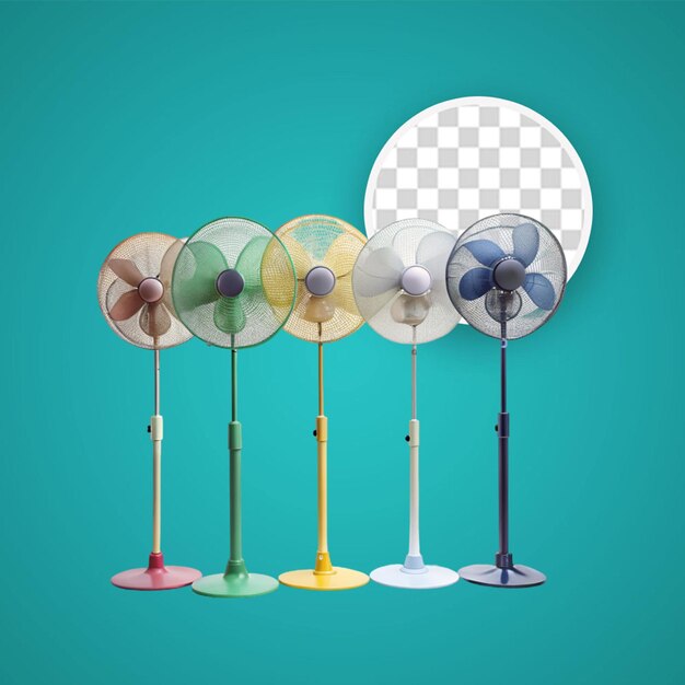 PSD electric fan isolated on transparent background