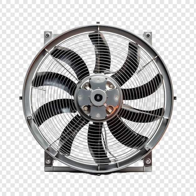 PSD electric fan isolated on transparent background