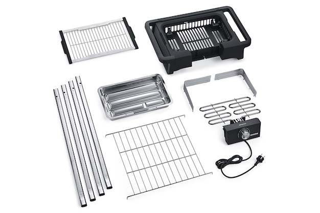 Electric grill barbecue empty oven with all parts